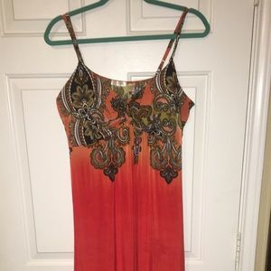 Orange multi maxi dress. 3x